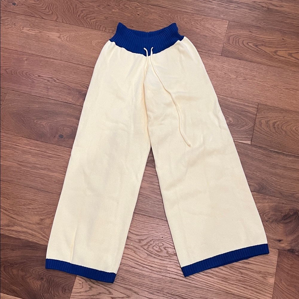 Yellow Pants with Blue Trim